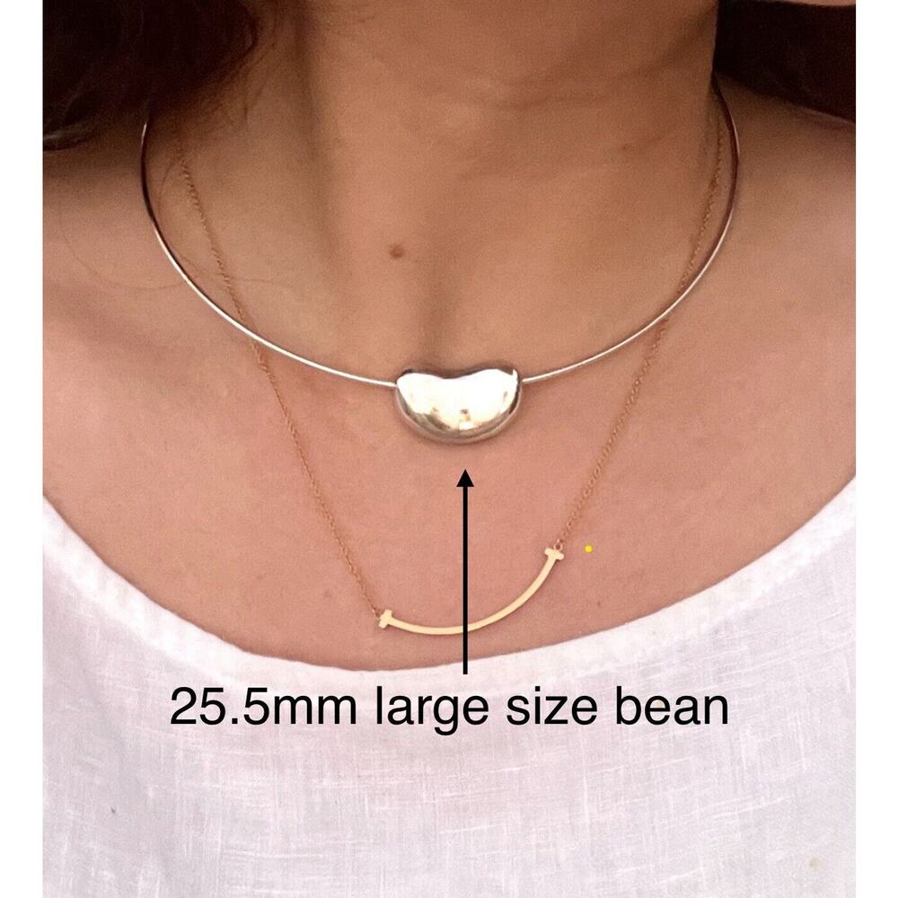 Vintage Tiffany & Co. Silver Elsa Peretti LARGE Bean Wire Hook Necklace Choker